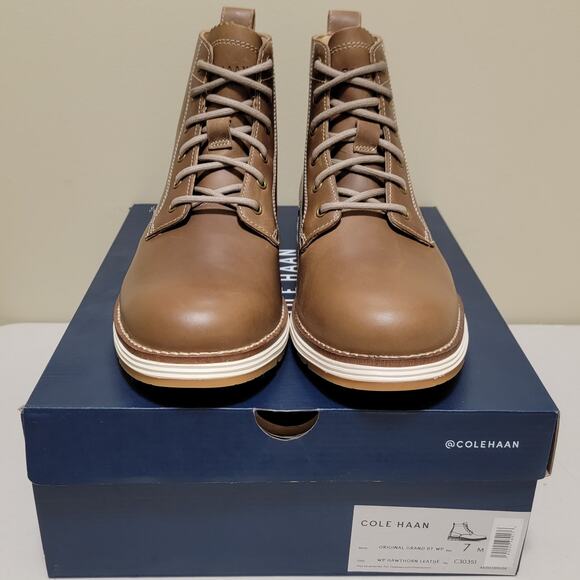 Cole Haan Men Original Grand Waterproof Combat Boots Size US 7M Hawthorn Brown - Picture 7 of 7